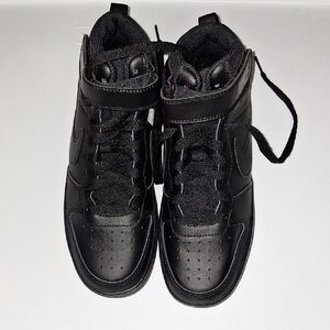 Nike Kids Black High-Top Sneakers with Strap